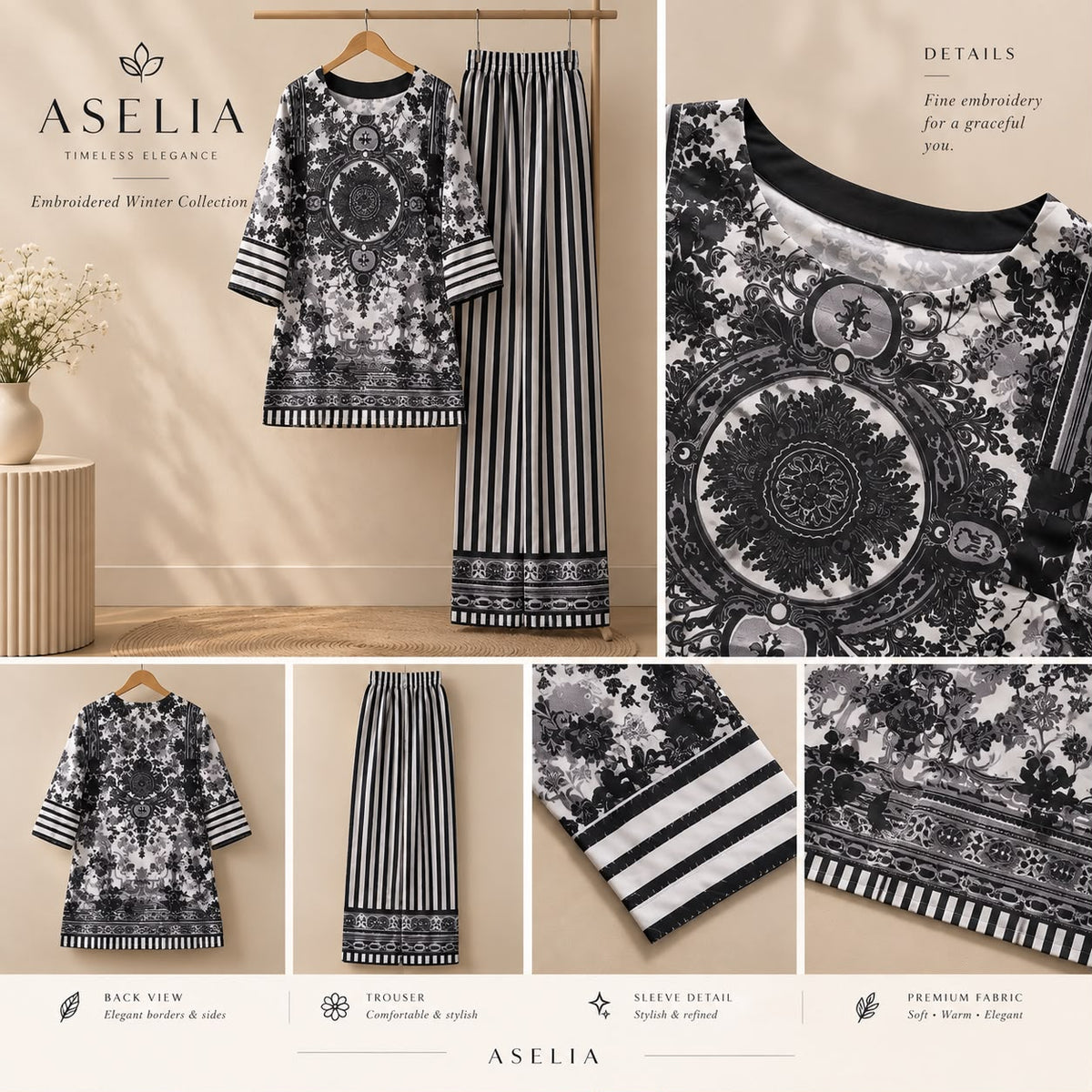 Arrow Silk Printed 3-Piece Suit