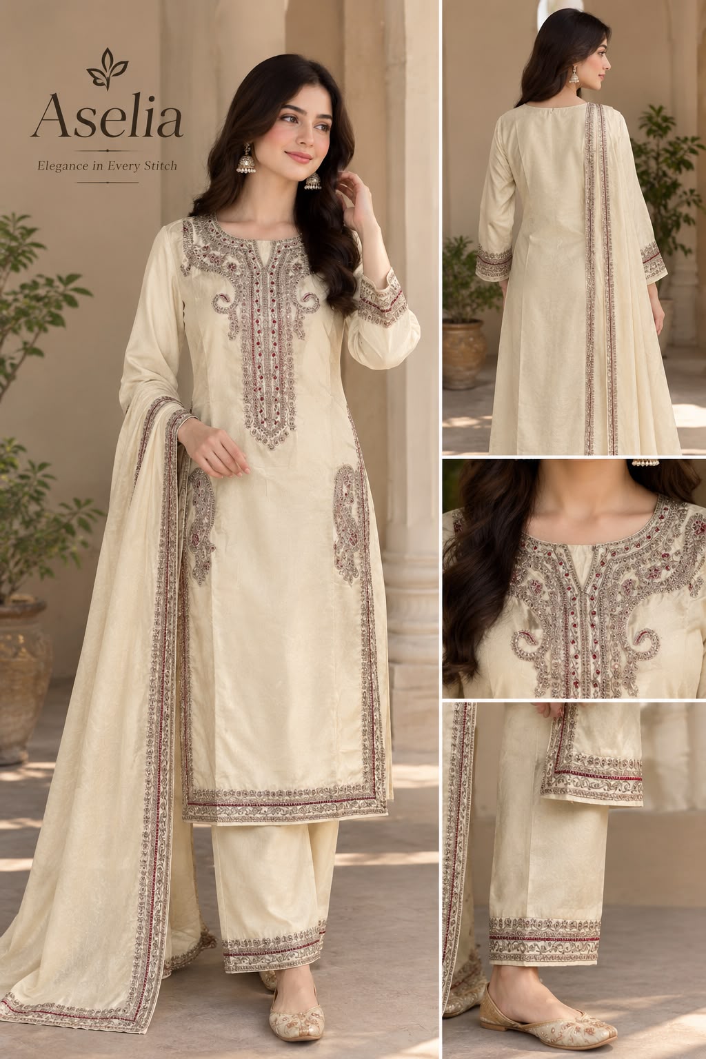 Embroidered Elegance 3-Piece